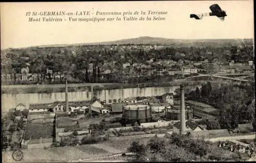 Ak Saint Germain en Laye Yvelines, Panorama pris de la Terrasse, Mont Valérien