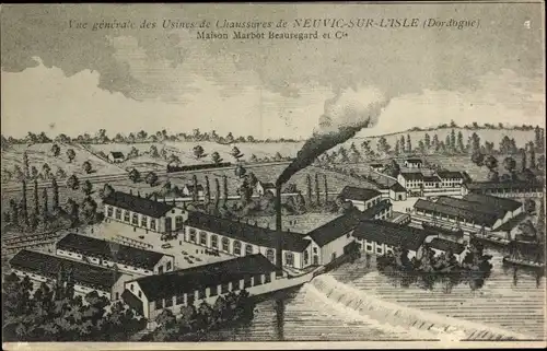 Ak Neuvic Dordogne, Gesamtansicht der Fabrik