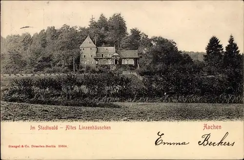 Ak Aachen in Nordrhein Westfalen, Stadtwald, altes Linzenhäuschen
