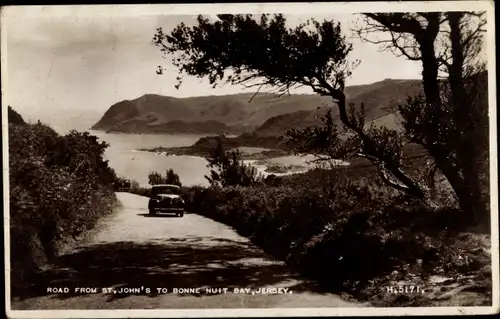 Ak Kanalinsel Jersey, Road from St. John's to Bonne Nuit Bay, driving car