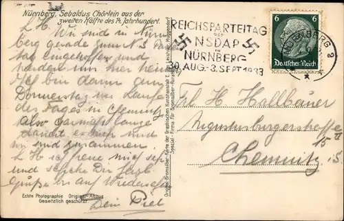 Ak Nürnberg in Mittelfranken, Sebaldus Chörlein