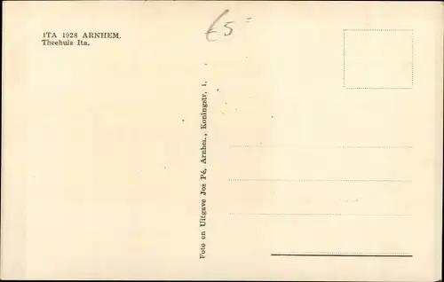 Ak Arnhem Gelderland Niederlande, ITA 1928, Theehuis Ita