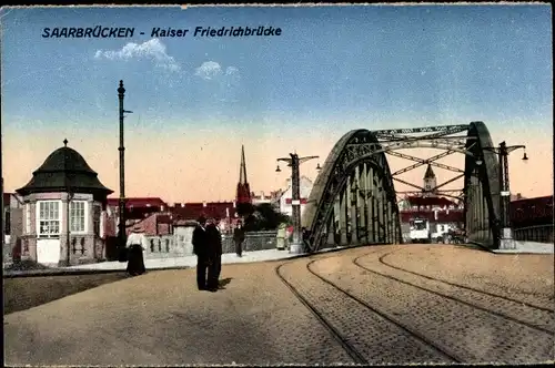 Ak Saarbrücken a.d. Saar, Kaiser Friedrichbrücke