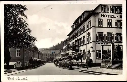 Ak Bad Teinach Zavelstein im Nordschwarzwald, Straßenpartie am Hotel