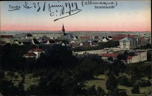 Ak Taucha in Nordsachsen, Gesamtansicht, Panorama