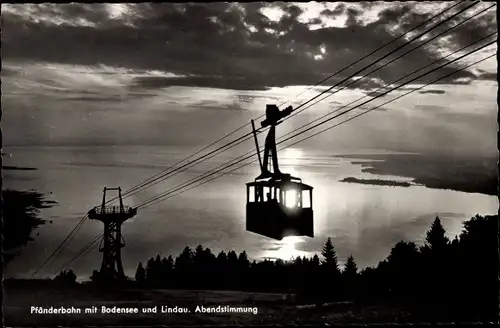 Ak Lindau am Bodensee Schwaben, Pfänderbahn, Abendstimmung