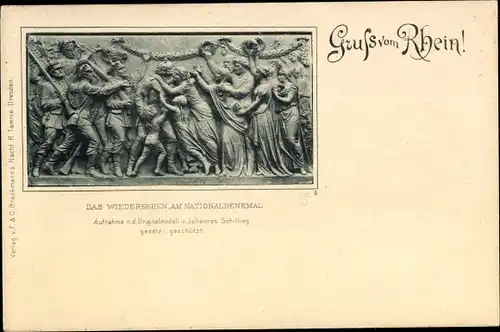 Ak Rüdesheim am Rhein, Niederwald Nationaldenkmal, Relief