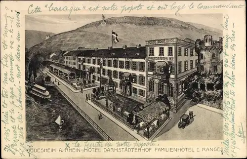 Ak Rüdesheim am Rhein, Hotel Darmstädter Hof