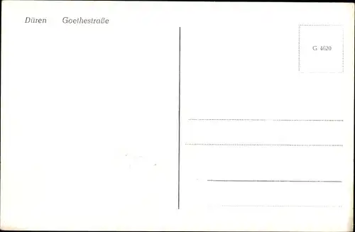 Ak Düren im Rheinland, Goethestraße