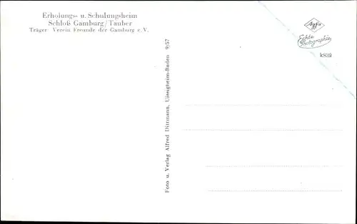 Ak Gamburg Werbach an der Tauber, Erholungs- und Schulungsheim, Panorama