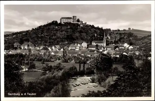 Ak Gamburg Werbach an der Tauber, Schloss Gamburg, Stadtansicht