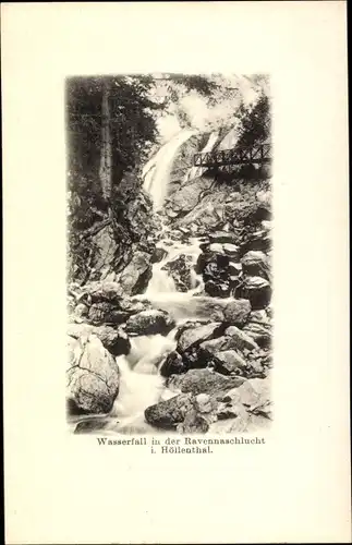 Ak Breitnau im Schwarzwald, Höllental, Wasserfall in der Ravennaschlucht