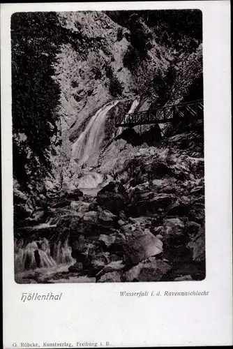 Ak Breitnau im Schwarzwald, Höllental, Wasserfall in der Ravennaschlucht