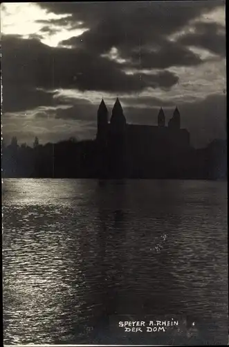 Ak Speyer am Rhein, Dom, Abenddämmerung