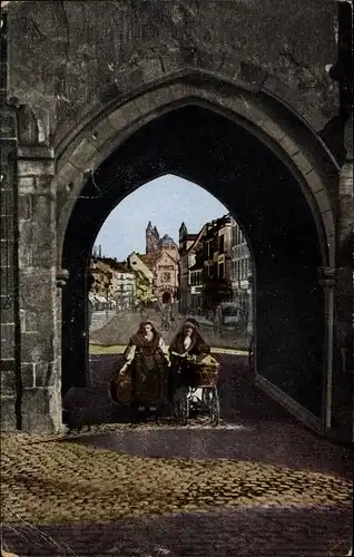 Ak Speyer am Rhein, Blick durch den Altpörtelturm