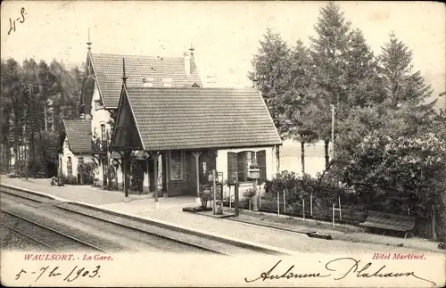 Ak Waulsort Hastière Wallonien Namur, Bahnhof