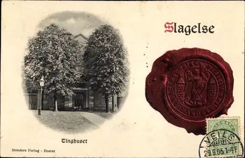 Ak Slagelse Dänemark, Tinghuset, Siegel