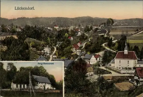 Ak Lückendorf Oybin Oberlausitz, Panorama, Bergrestaurant