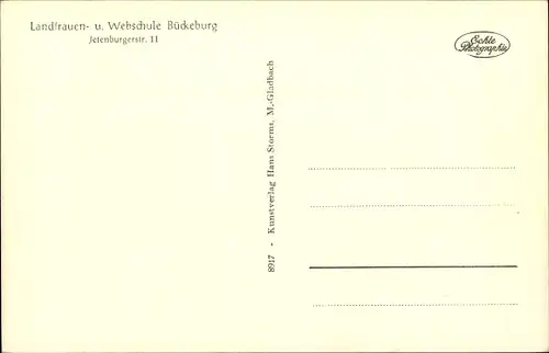 Ak Bückeburg im Kreis Schaumburg, Landfrauen- und Webschule