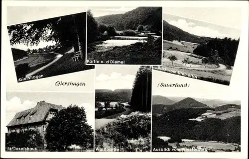 Ak Giershagen Marsberg Sauerland, Diemelpartie, St Josefshaus