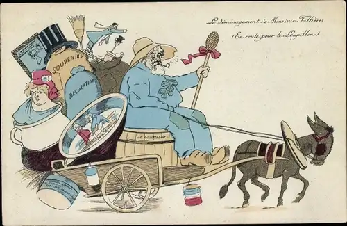 Ak Le déménagement de Monsieur Fallières, En route pour le Loupillon