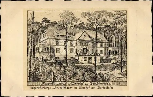 Künstler Ak Altendorf Schorfheide am Werbellinsee, Jugendherberge Brunoldhaus