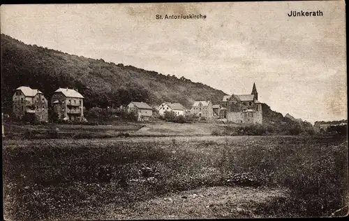 Ak Jünkerath in der Eifel, St. Antoniuskirche, Ortsansicht