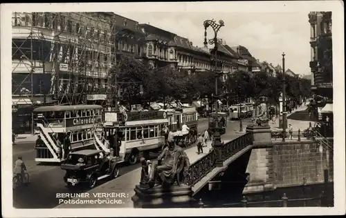 Ak Berlin Tiergarten, Berliner Verkehr, Potsdamer Brücke