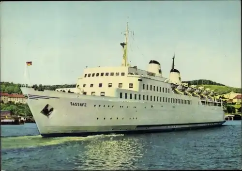 Ak Fährschiff Saßnitz, Sassnitz