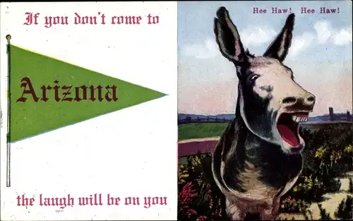 Ak Arizona USA, If you ndon't come the laugh will be on you, Esel