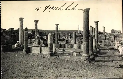 Ak Timgad Algerien, Ruines Romaines, Römische Ruinen, Säulen