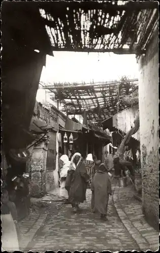 Ak Marokko, Scenes et Types, Le Souk des Ferblantiers, Handelspassage