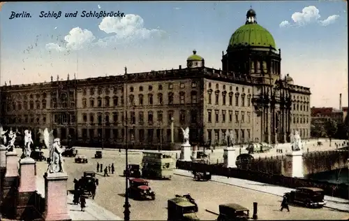 Ak Berlin Mitte, Schloss und Schlossbrücke