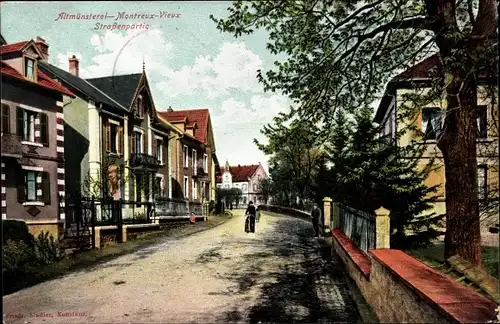Ak Montreux Vieux Altmünstertal Elsass Haut Rhin, Straßenpartie