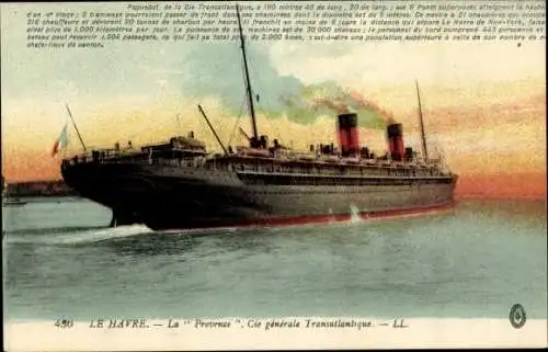 Ak Le Havre Seine-Maritime, La "Provence", Transantlantique