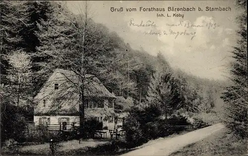 Ak Stambach Elsass Bas Rhin, Forsthaus Bärenbach