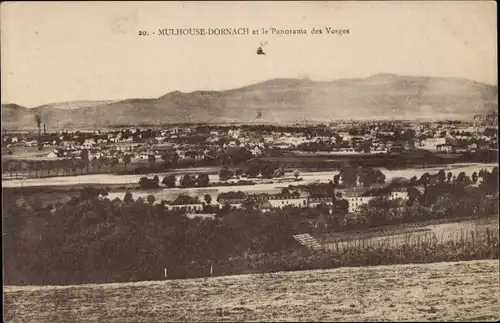 Ak Dornach Mulhouse Mülhausen Elsass Haut Rhin,  Et le Panorama des Vosges