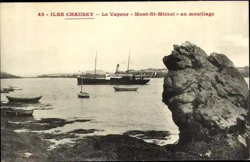 Ak Îles Chausey Manche, Le Vapeur, Mont St Michel