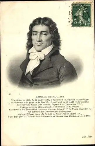 Künstler Ak Guise Ak Guise Aisne, Camille Desmoulins, Revolutionär