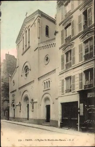 Ak Paris X, L'Eglise St- Martin-des-Marais