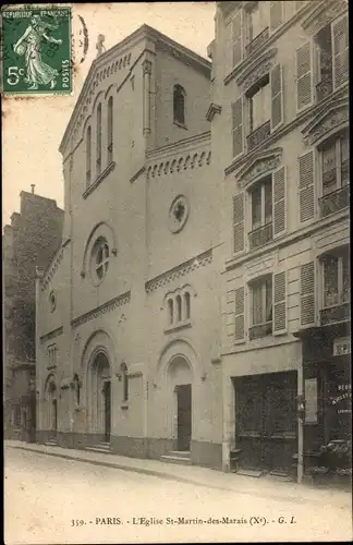 Ak Paris X, L'Eglise St- Martin-des-Marais