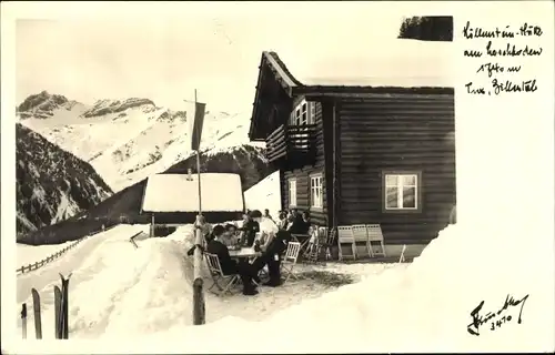Ak Zillertal Tirol, Berghütte im Winter
