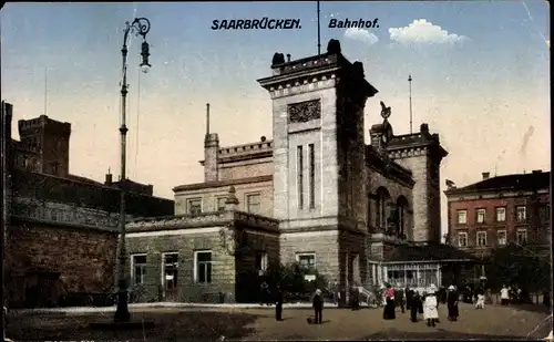 Ak Saarbrücken a.d. Saar, Bahnhof