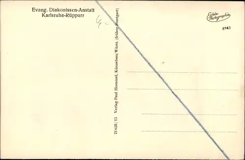 Ak Rüppurr Karlsruhe in Baden, Ev. Diakonissen Anstalt, Feierabendhaus