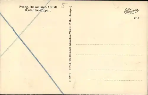 Ak Rüppurr Karlsruhe in Baden, Ev. Diakonissen Anstalt, Mutterhaus, Westflügel