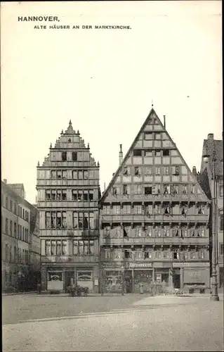 Ak Hannover in Niedersachsen, Alte Häuser an der Marktkirche