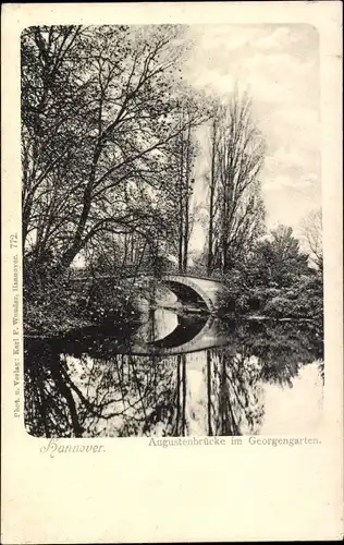 Ak Hannover in Niedersachsen, Augustenbrücke im Georgengarten