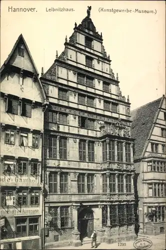 Ak Hannover in Niedersachsen, Leibniz-Haus, Kunstgewerbe-Museum, Gasthof