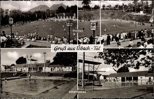 Ak Übach Palenberg Nordrhein Westfalen, Fußballstadion, Freibad