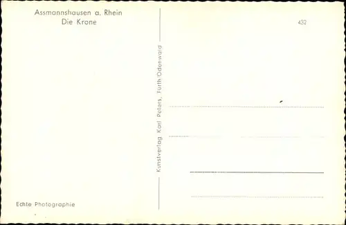 Ak Assmannshausen Rüdesheim am Rhein, Die Krone